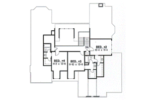 Floor Plan - Upper Floor for Traditional House Plan #67-445 - 4 bed, 3.5 bath