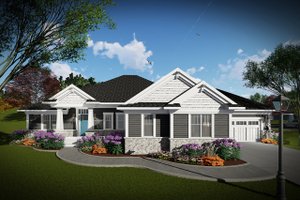 Ranch Exterior - Front Elevation Plan #70-1462