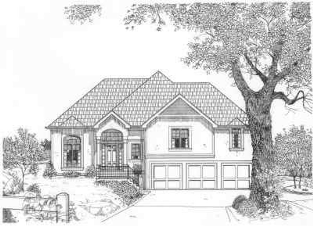 Exterior - Front Elevation 2 for Traditional House Plan #6-175 - 3 bed, 3 bath