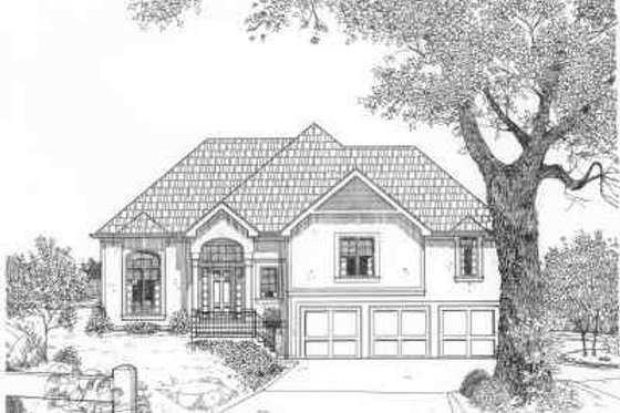 Exterior - Front Elevation for Traditional House Plan #6-175 - 3 bed, 3 bath