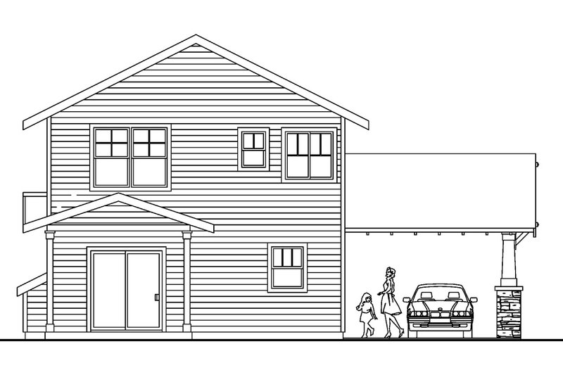 Home Plan - Exterior - Rear Elevation for Craftsman House Plan #124-618 - 3 bed, 2.5 bath