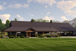 Barndominium Exterior - Front Elevation Plan #1064-218