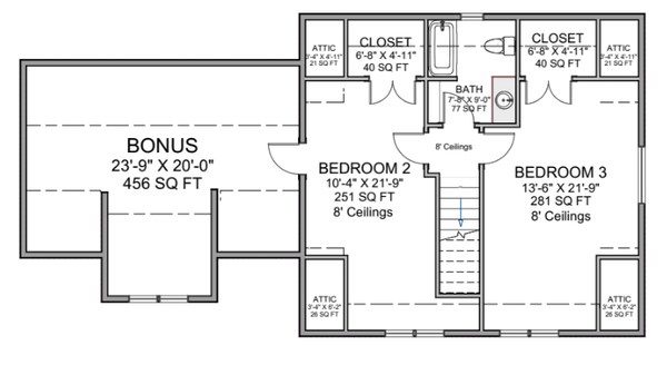 Craftsman Floor Plan - Upper Floor Plan #1116-22