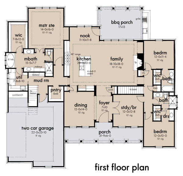 Architectural House Design - Farmhouse Floor Plan - Main Floor Plan #120-265