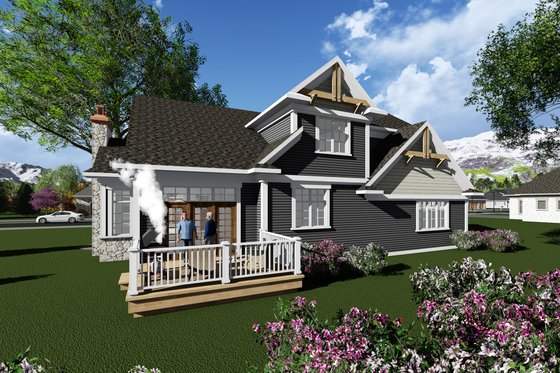 Exterior - Rear Elevation for Craftsman House Plan #70-1280 - 4 bed, 2.5 bath
