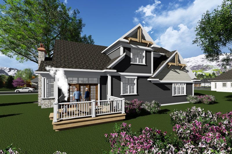 Architectural House Design - Exterior - Rear Elevation for Craftsman House Plan #70-1280 - 4 bed, 2.5 bath