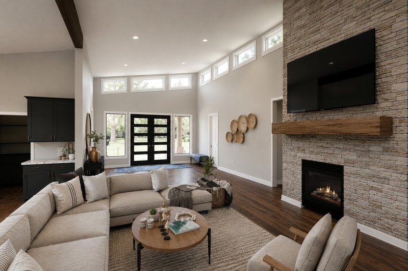 House Blueprint - Interior - Family Room for Modern House Plan #1064-500 - 3 bed, 3.5 bath