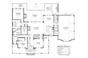 Floor Plan - Main Floor for Farmhouse House Plan #1074-29 - 4 bed, 4.5 bath