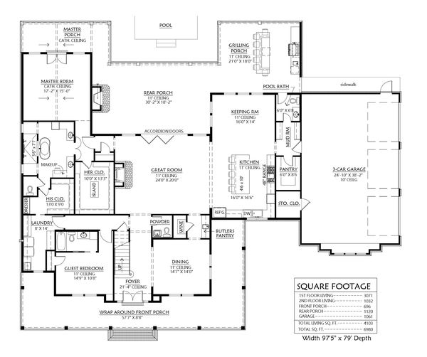 Dream House Plan - Farmhouse Floor Plan - Main Floor Plan #1074-29