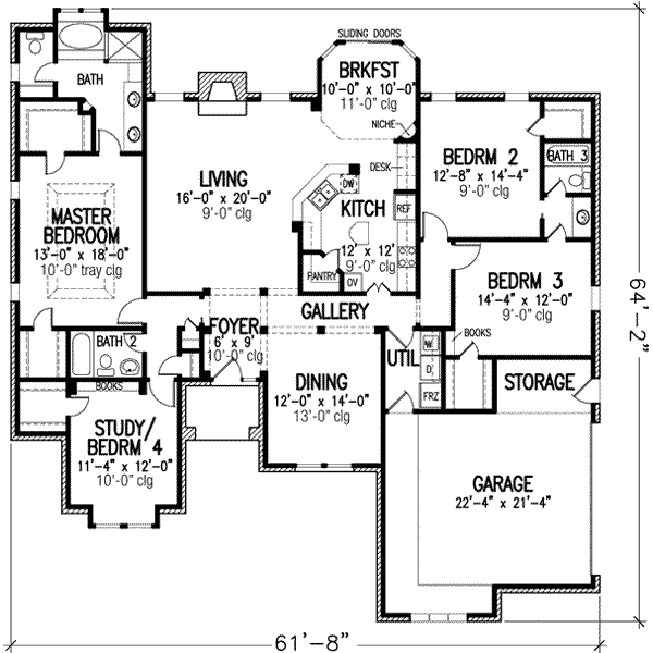 Architectural House Design - European Floor Plan - Main Floor Plan #410-151