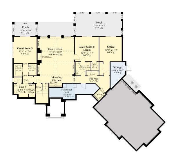 Dream House Plan - Contemporary Floor Plan - Lower Floor Plan #930-547