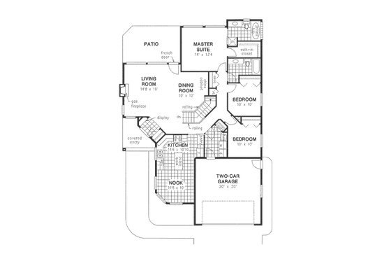 Floor Plan - Main Floor for Traditional House Plan #18-3112 - 3 bed, 2 bath