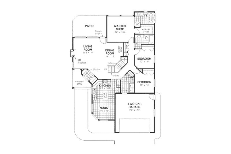 House Plan Design - Floor Plan - Main Floor for Traditional House Plan #18-3112 - 3 bed, 2 bath