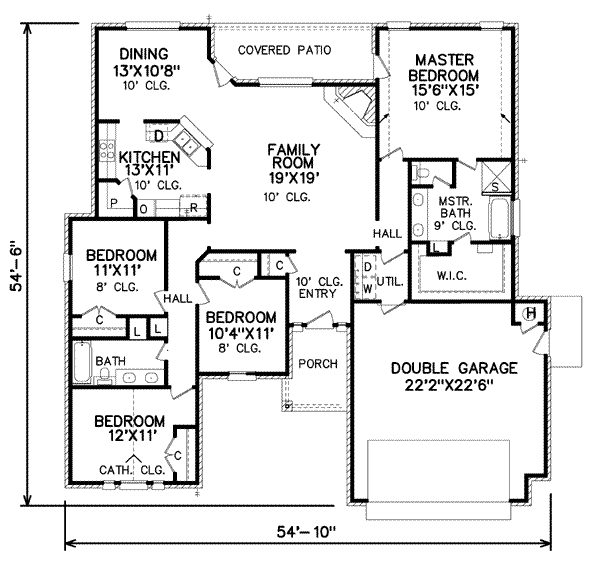 Traditional Floor Plan - Main Floor Plan #65-308