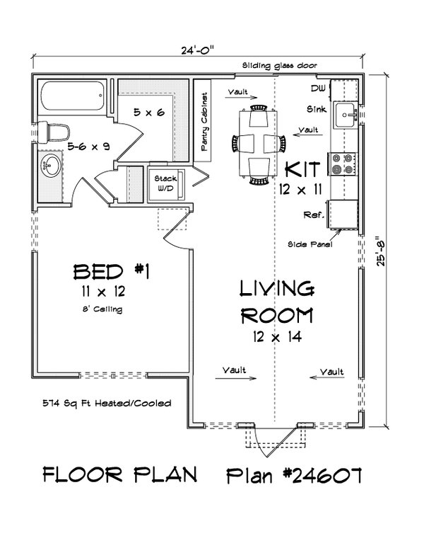 Dream House Plan - Floor Plan - Main Floor for Cottage House Plan #513-2400 - 1 bed, 1 bath