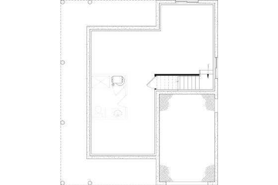 Floor Plan - Lower Floor for Farmhouse House Plan #23-2036 - 2 bed, 1.5 bath