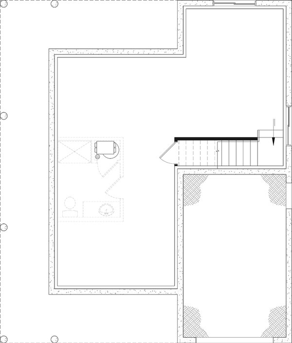 House Blueprint - Farmhouse Floor Plan - Lower Floor Plan #23-2036