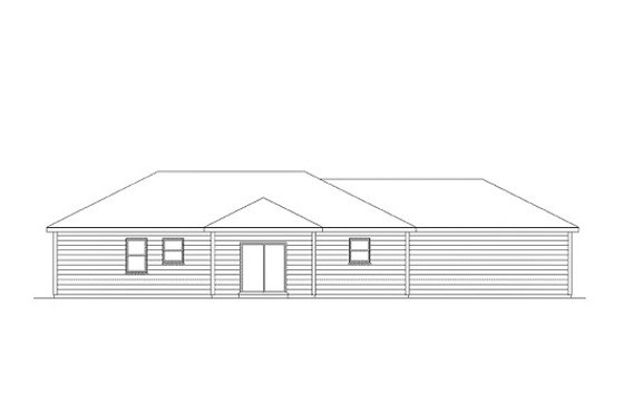 Exterior - Rear Elevation for Ranch House Plan #57-523 - 3 bed, 2 bath
