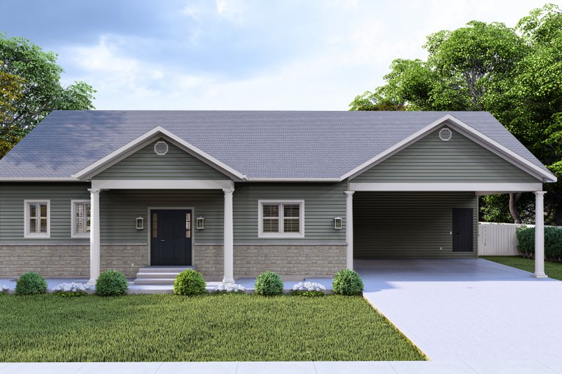 House Blueprint - Ranch Exterior - Front Elevation Plan #1060-369