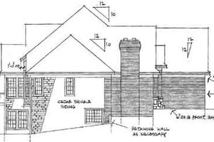 Exterior - Rear Elevation for European House Plan #51-188 - 3 bed, 3.5 bath