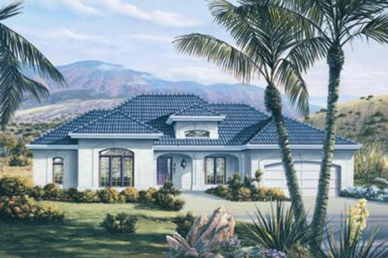 Dream House Plan - Mediterranean Exterior - Front Elevation Plan #57-170