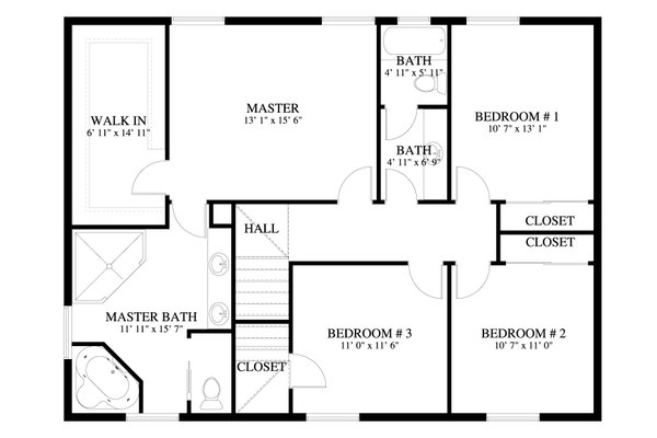 Home Plan - Traditional Floor Plan - Upper Floor Plan #1060-206