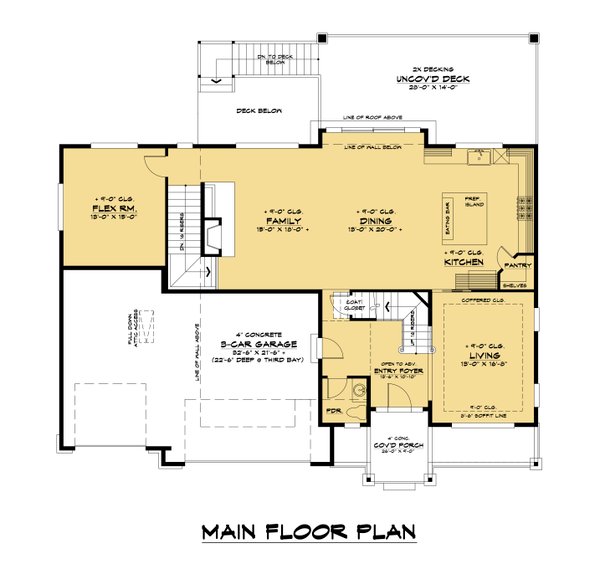 Architectural House Design - Traditional Floor Plan - Main Floor Plan #1066-185