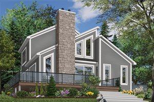 Exterior - Front Elevation 3 for Modern House Plan #23-2019 - 3 bed, 2 bath