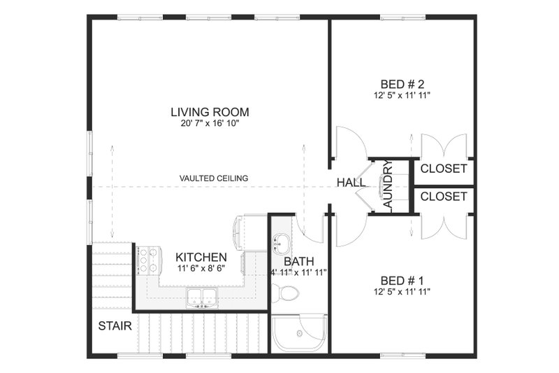 House Plan Design - Floor Plan - Upper Floor for Barndominium House Plan #1060-186 - 2 bed, 1 bath