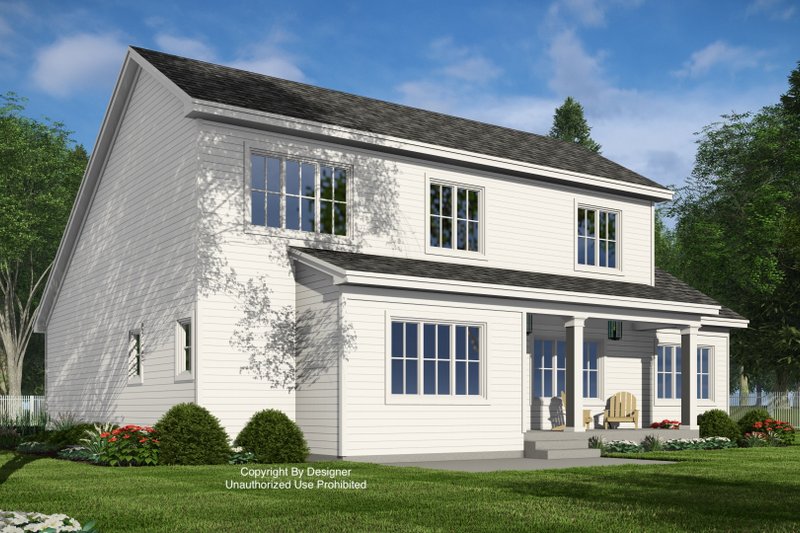 Dream House Plan - Exterior - Rear Elevation for Farmhouse House Plan #51-1366 - 4 bed, 3.5 bath