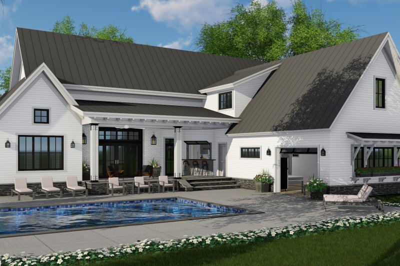 Home Plan - Exterior - Rear Elevation for Farmhouse House Plan #51-1136 - 4 bed, 2.5 bath