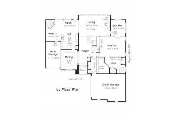Floor Plan - Main Floor House Plan #329-367 - 4 bed, 2.5 bath