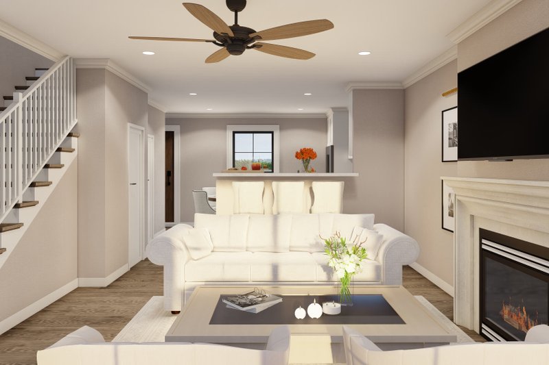 Architectural House Design - Interior - Family Room 2 for European House Plan #17-3421 - 8 bed, 8 bath