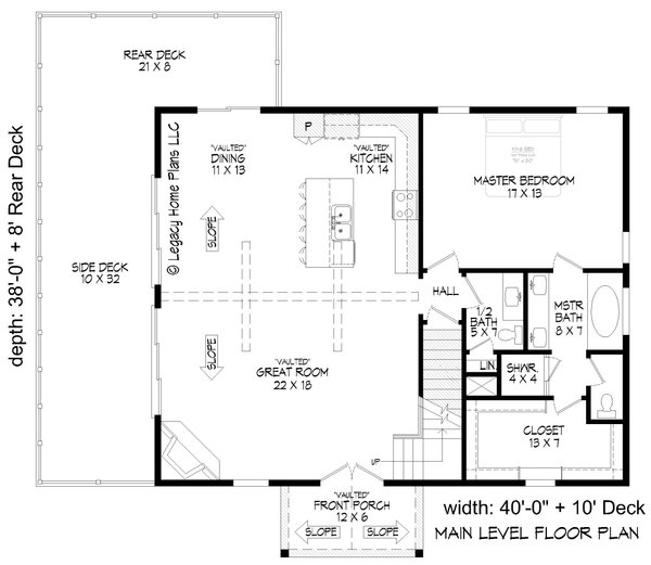 Country Floor Plan - Main Floor Plan #932-690