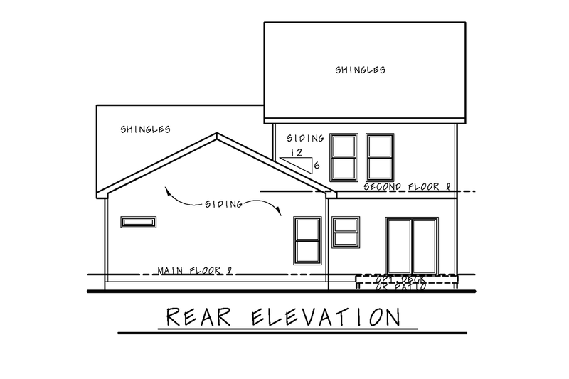 Dream House Plan - Exterior - Rear Elevation for Traditional House Plan #20-2518 - 4 bed, 3.5 bath