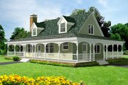 Country Style House Plan - 3 Beds 2 Baths 1700 Sq/Ft Plan #1-124 