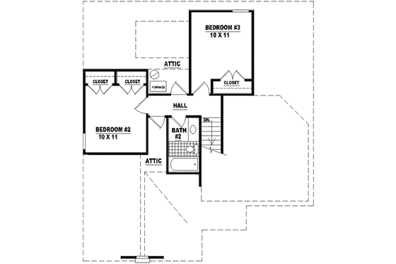Floor Plan - Upper Floor for Traditional House Plan #81-474 - 3 bed, 2.5 bath