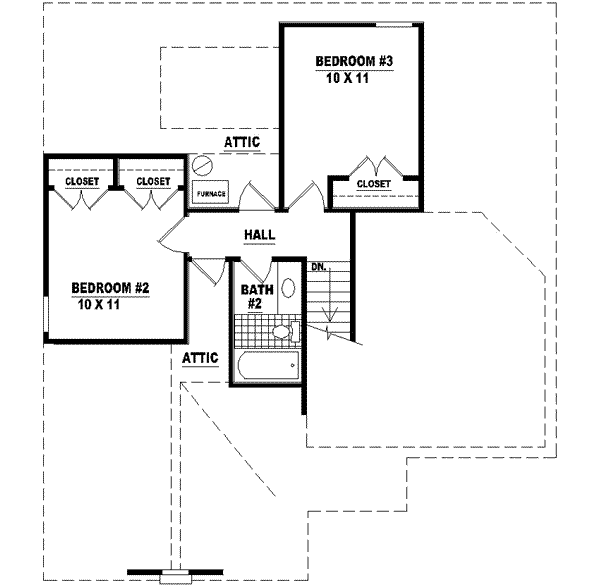 Traditional Floor Plan - Upper Floor Plan #81-474