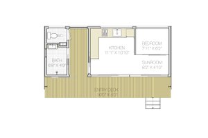 Floor Plan - Main Floor for Modern House Plan #897-1 - 1 bed, 1 bath