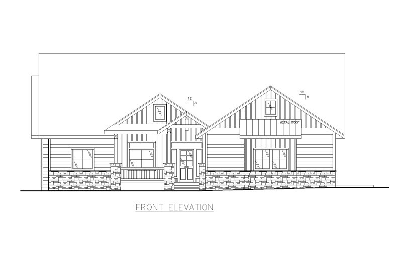Dream House Plan - Exterior - Front Elevation 3 for Farmhouse House Plan #117-970 - 3 bed, 2.5 bath