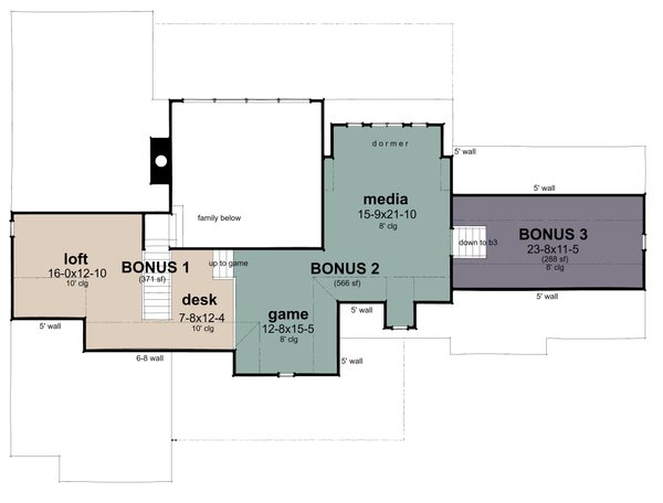 Traditional Floor Plan - Upper Floor Plan #120-276