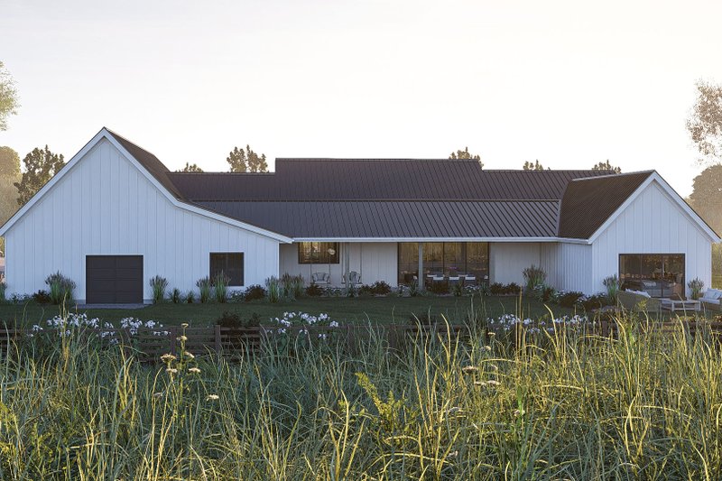 House Plan Design - Exterior - Rear Elevation for Farmhouse House Plan #455-706 - 4 bed, 3.5 bath