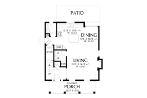 Floor Plan - Main Floor for Barndominium House Plan #48-992 - 3 bed, 2.5 bath