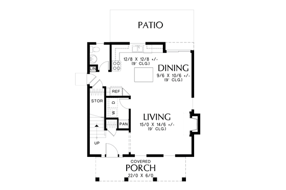 Floor Plan - Main Floor for Barndominium House Plan #48-992 - 3 bed, 2.5 bath