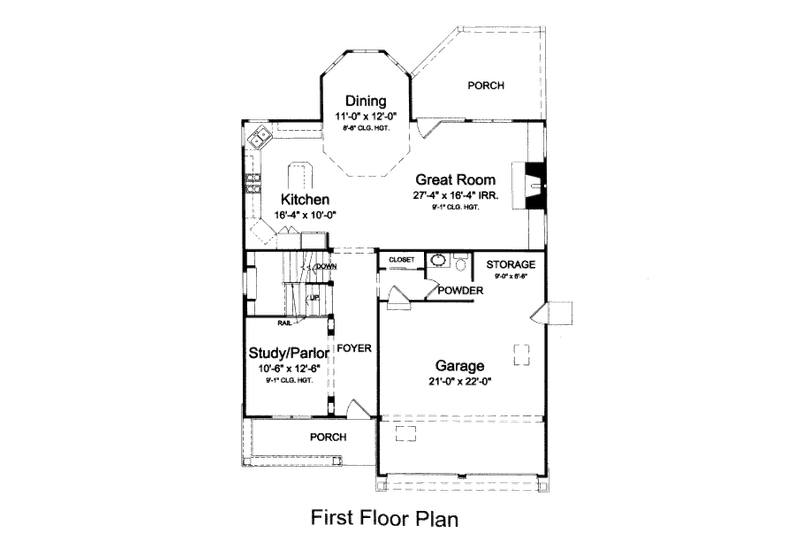 Home Plan - Floor Plan - Main Floor for Bungalow House Plan #46-435 - 4 bed, 2.5 bath