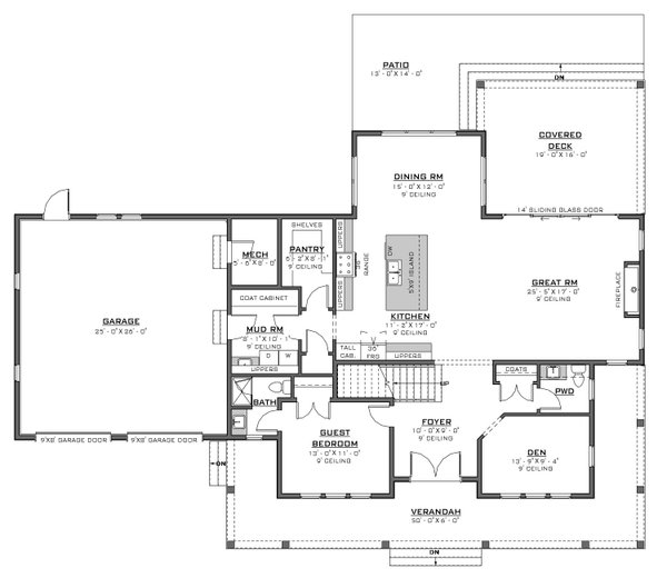 Farmhouse Floor Plan - Main Floor Plan #1086-20