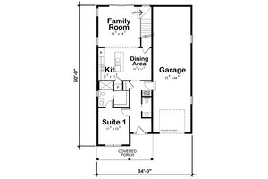 Floor Plan - Main Floor for Modern House Plan #20-2506 - 4 bed, 3.5 bath