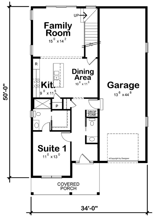 Dream House Plan - Modern Floor Plan - Main Floor Plan #20-2506