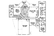 European Style House Plan - 4 Beds 3 Baths 2407 Sq/Ft Plan #52-110 