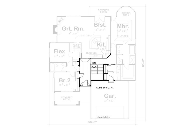 Architectural House Design - Floor Plan - Other Floor for Traditional House Plan #20-1609 - 3 bed, 2 bath